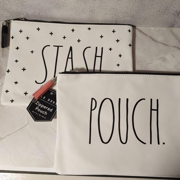 Rae Dunn Handbags - RAE DUNN 2 zippered pouch bag set